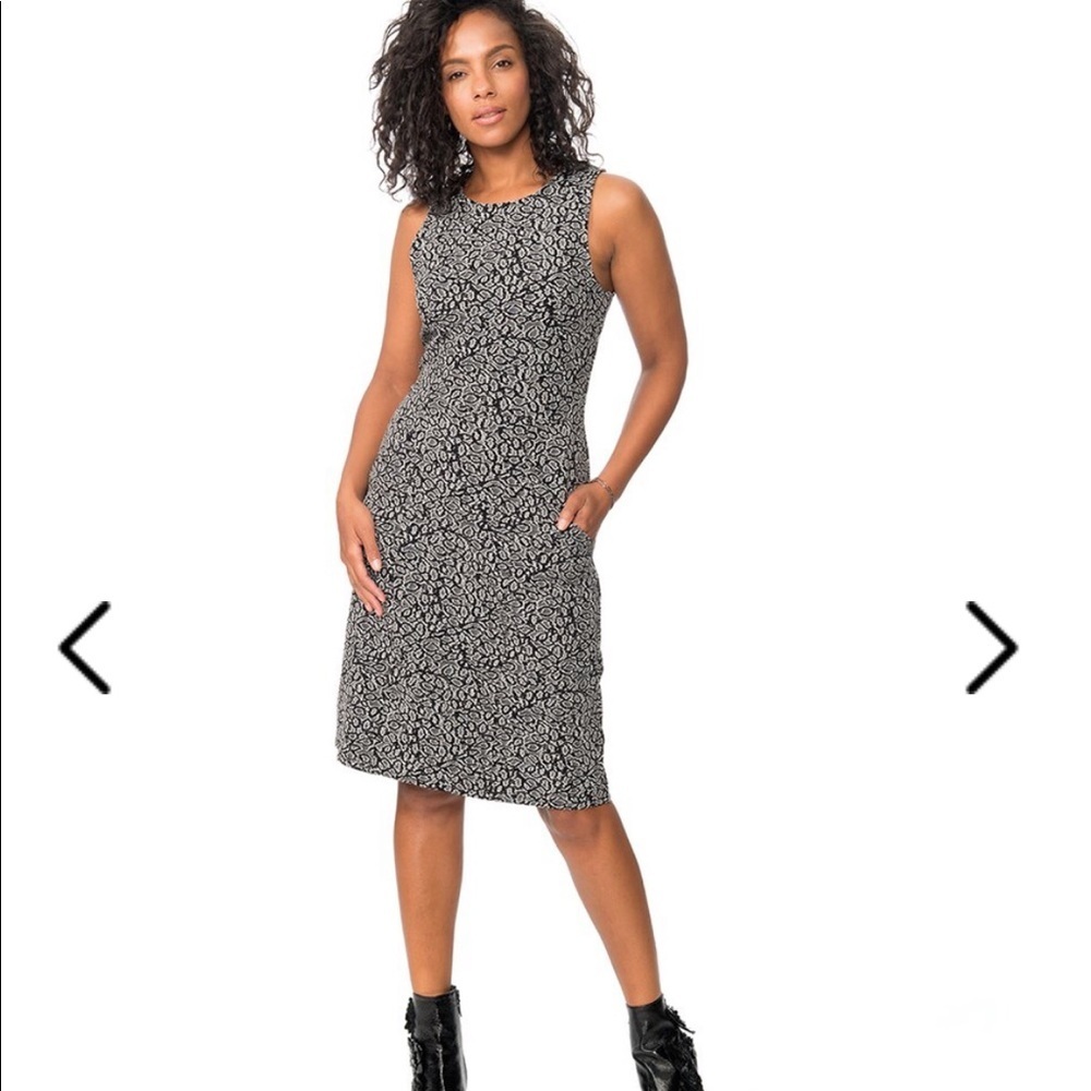 NEW • Leota • Panel Dress in Blooming Black Large